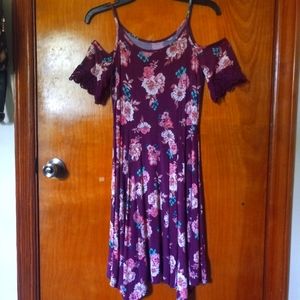 No Shoulder Floral Dress
